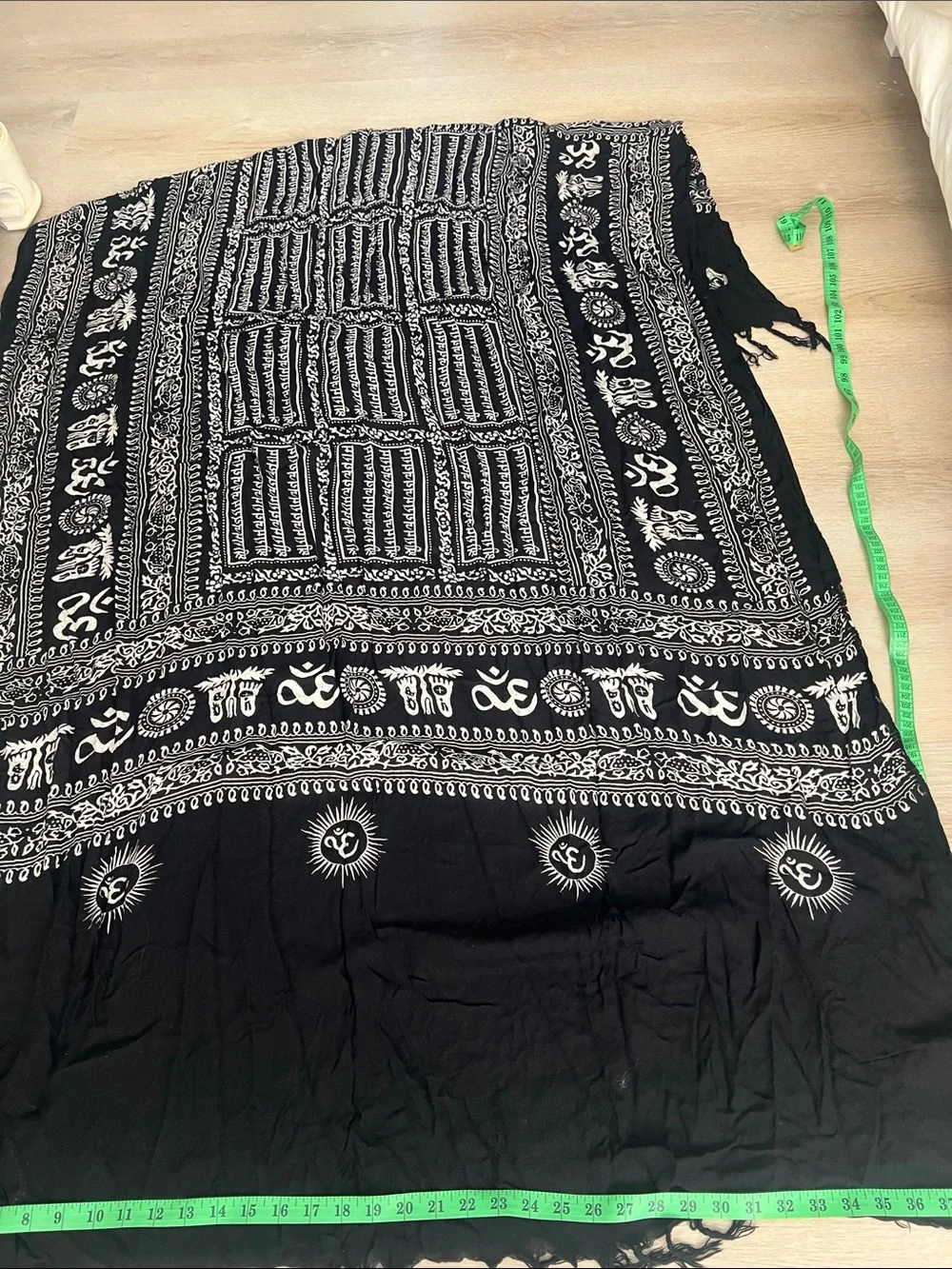 Black and White Boho Symbol Scarf